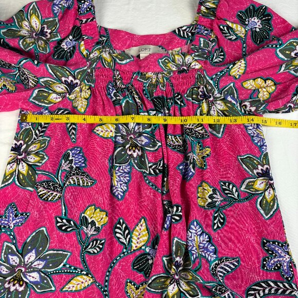 Loft Petites Pink Floral Shirt - Size XS - Picture 4 of 8
